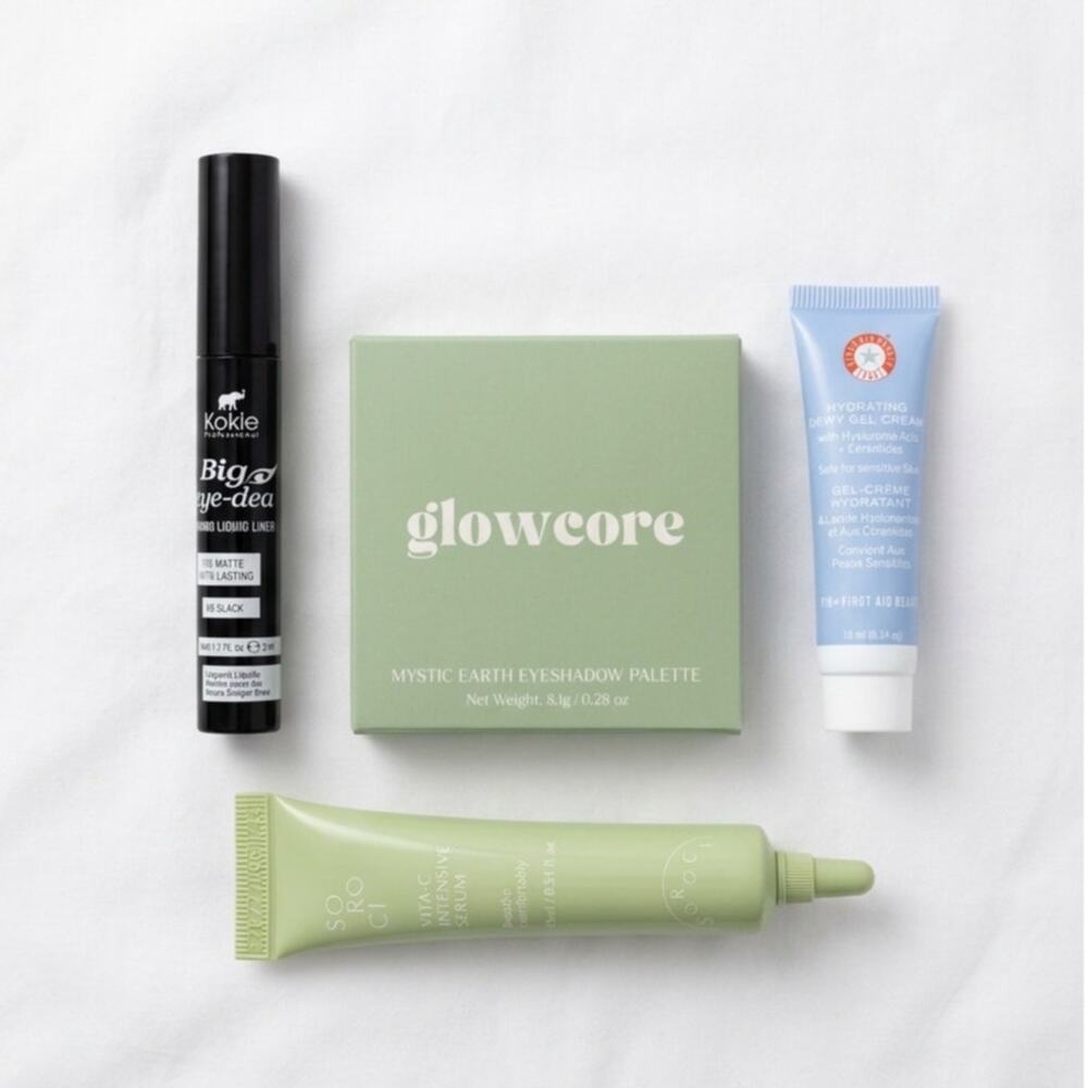 Mini Makeup Skincare Bundle Glowcore Palette FAB Kokie Soroci Travel Size